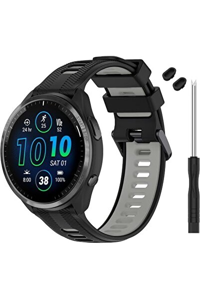GENERAL حزام متوافق مع ساعة Garmin Forerunner 965 - حزام ساعة بديل من السيليك...