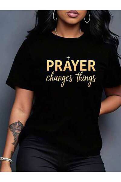 23ERVA Summer Outfit Women, Prayer Changes Things Funny, Vintage T-Shirt, Loo...