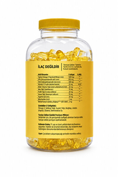 FLX Omega 3-6-9 Balık Yağı DHA-EPA 180 Softgel