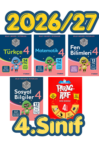 Tudem Tudem 4.Sınıf 3 Boyut Türkçe -Matematik - Fen Bilimleri - Sosyal Bilgil...