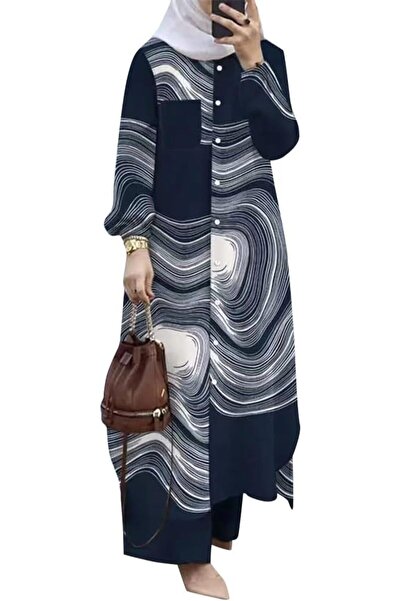 GENERAL ODIZLI Women's Muslim 2 Pieces Sets Long Sleeve Button Down Shirt and...