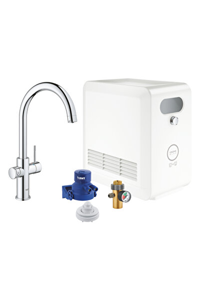 Grohe ΜΠΛΕ ΕΠΑΓΓΕΛΜΑΤΙΚΟ ΣΕΤ ΜΕ ΒΡΥΣΗ ΤΥΠΟΥ C ΜΕ ΕΞΑΤΡΙΠΤΟ ΣΤΟΜΙΟ ΧΡΩΜΙΟΥ 313...