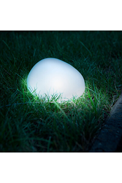Alista Home Lampă solară de grădină, tip pietricică, cu sticlă mată, LED alb ...