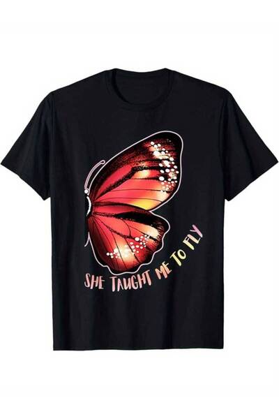 26LIK تي شيرت رجالي بطبعة "She Taught Me To Fly Butterfly I Gave Her Wings" -...
