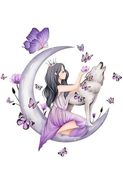 Generic DIY Purple Flower Girl Butterfly Wall Sticker Removable Waterproof Wa...