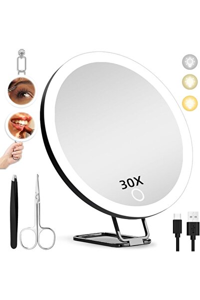 GENERAL 30X Magnifying Mirror with Lights, 6inch Makeup Magnified Mirror Ligh...