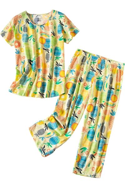 GENERAL PNAEONG Women’s Pajama Set - Sleepwear Tops with Capri Pants Casual a...