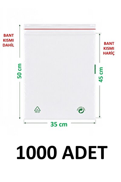 MTKardeşler 35X45+5 cm Transparent Green Recyclable Adhesive Nylon Bag 35X50 ...