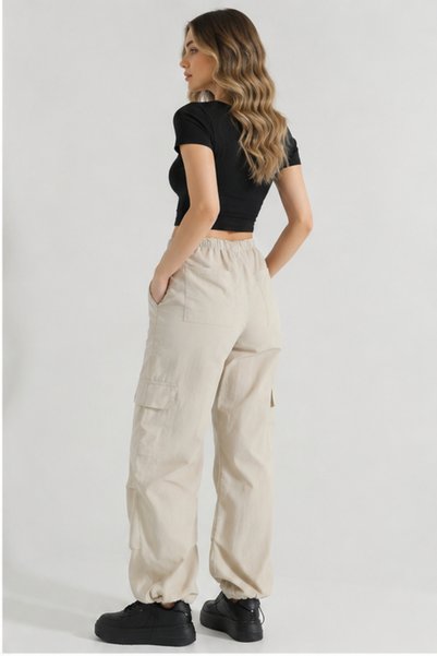 Gokco Pantaloni Cargo Pocket Parașută din țesătură pentru femei