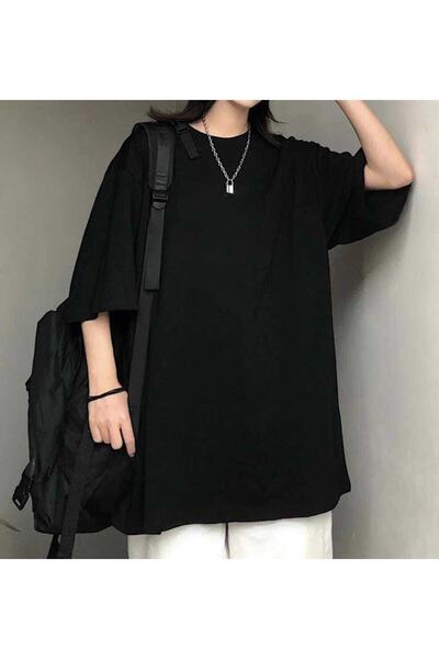 DEEFWEAR Plain Black Unisex Oversize T-shirt-my favorite50ton