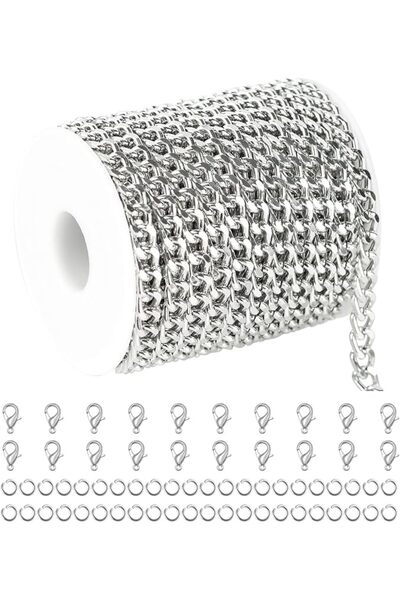 GENERAL Aluminum Chain for Jewelry Making, Sturdy Cuban Link Chain for Men an...