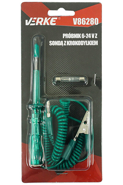 VERKE Tester de tensiune cu sondă și cleme crocodil, VERKE, 6-24 V, V86280