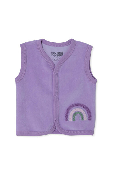ebebek Hello Baby HelloBaby Kız Bebek Yelek Hayvan Baskılı Çıtçıtlı V Yaka Atlet