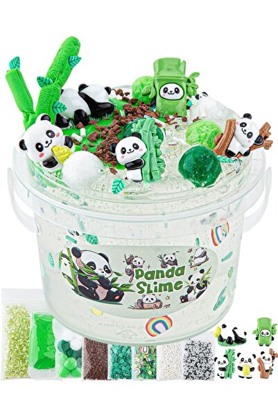 GENERAL 10 FL OZ Panda Clear Slime Bucket, Big Slime Kit with Clay, Slimes Pa...