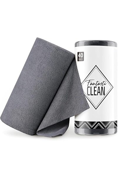 FantastiCLEAN Microfiber Cleaning Cloth Roll -40 Pack, Tear Away Microfiber T...