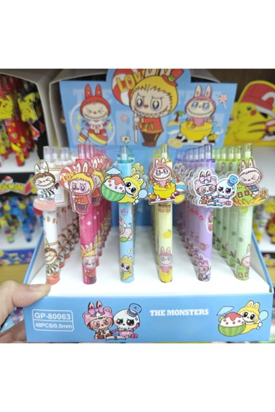 Kawaii Cartoon Gel Pen 0.5mm Black Ink – Retractable Cute Writing Pen, 1 Piece Random Design for Kids & Students
