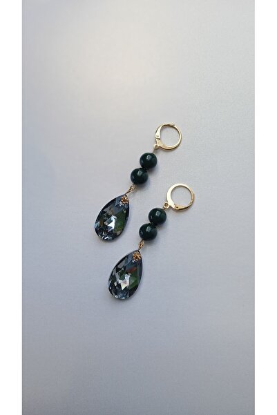 Generic Brand Cercei lungi cu perle Preciosa si Swarovski Pear, tortita placa...