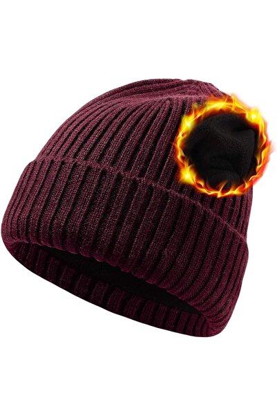 GENERAL Oversize XXL Winter Wool Beanie Hats for Men Women Fleece Lined Beani...