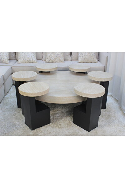 GLAMOURE HOME طقم طاولات خدمة وضيافة مودرن مكون من 7 قطع