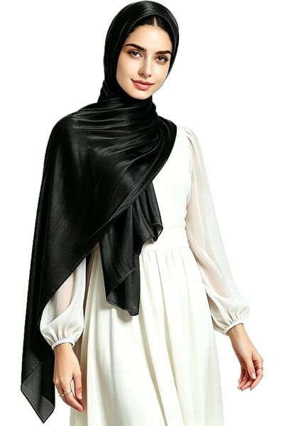 GENERAL Women Premium Hijab Head Scarf Lightweight Shimmer Scarves Crepe Wedd...