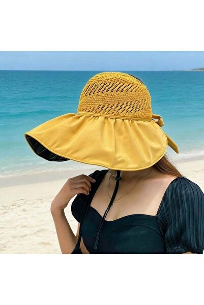 Generic قبعة شمس نسائية واسعة الحواف قابلة للطي، قبعات شاطئ ناعمة الحواف للنس...