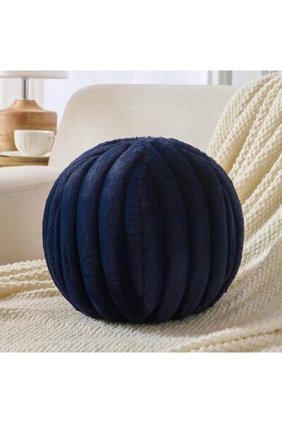 Uvvyui Black Ball Pillow, Soft Round Throw Pillow, 8.6 Inch Round Boucle Plus...