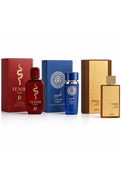 MANASIK Set 3 Parfumuri Arabesti Orientale 3x100 ml – Venom Ruby, Aswad Aqua ...