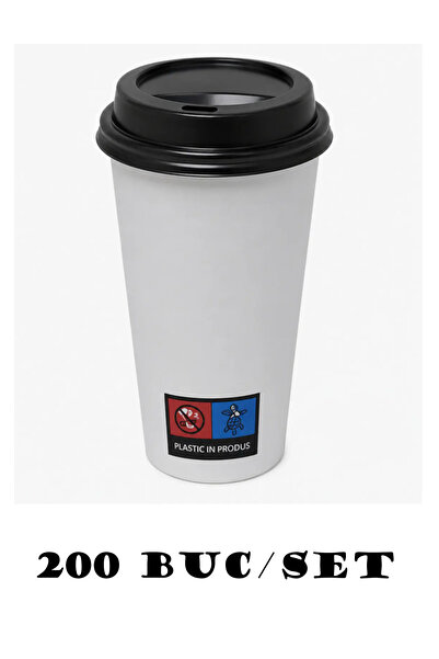 HORECA Pahar de carton de cafea / ceai de unica folosinta 12oz 200buc/set