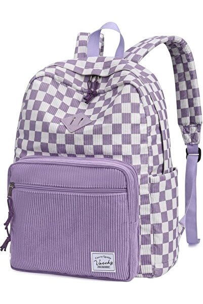 VASCHY Corduroy Unisex Backpack, Casual Cute Aesthetic Fuzzy Fluffy Plush Fle...