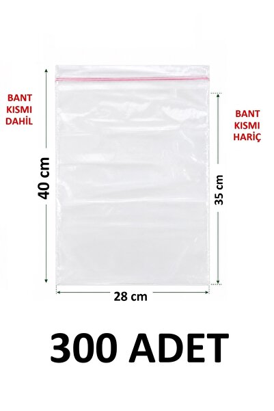 MTKardeşler 28X35 +5 cm Transparent Nylon Bag with Polyethylene Tape 28X40 cm...
