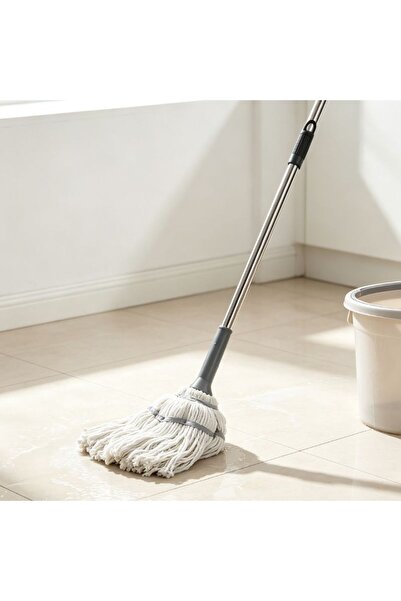 KMT Absorbent Cotton mop with adjustable stainless steel telescopic handle 80...