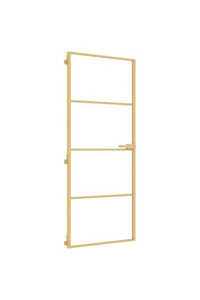 vidaxl Ușă de interior subțire, auriu, 83 x 201,5 cm, sticlă securizată/aluminiu