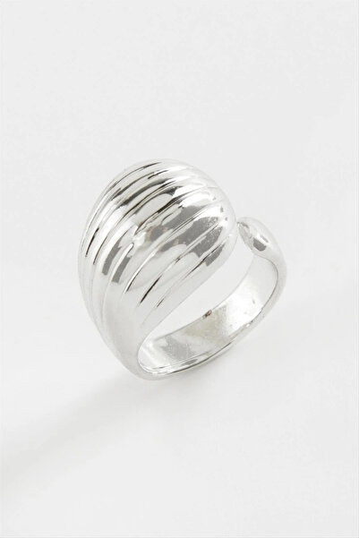 SORA GROUP Striped Water Drop Metal Ring