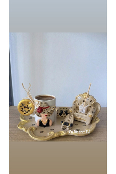 sutasarimevi Su Tasarım Evi Leopard Patterned Handmade Porcelain Coffee Prese...