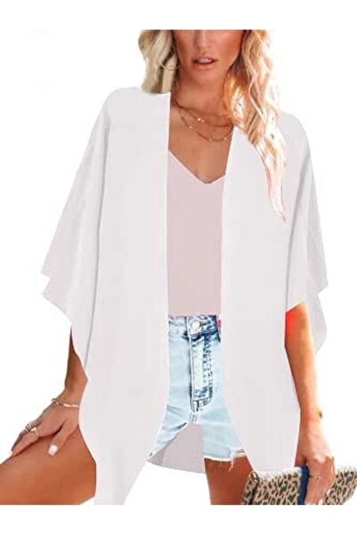 Chiffon Underwear كيمونو شيفون للنساء - غطاء للمايوه - كارديغان صيفي للشاطئ