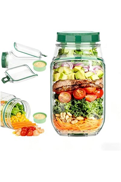 Generic New Salad Jar with Side Opening – Leakproof Portable Salad Container ...
