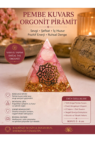 The Magıc of Healıng Pembe Kuvars Orgon Piramit Sri Yantra Piramit Bolluk Ber...