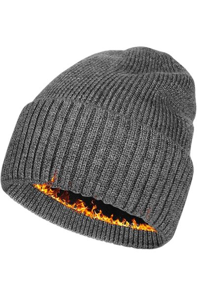 GENERAL Plus Size Fleece Lined Beanie Hat - M/L/XL/XXL Merino Wool Beanie Hat...