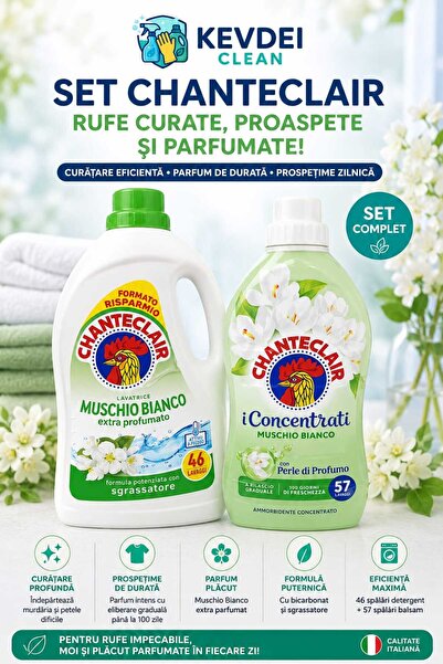 Chanteclair Set pentru Curățenie – Detergent Rufe + Balsam Concentrat, Muschi...