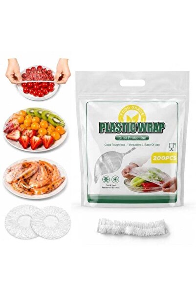 Duravel 200Pcs Food Cover Plastic Wrap Elastic Fresh Keeping Bags Food Lids F...