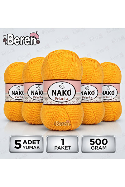 NAKO Diamond - 0184 Dark Yellow - 5-Pack - 100Gr/225M - Hand Knitting Yarn - ...
