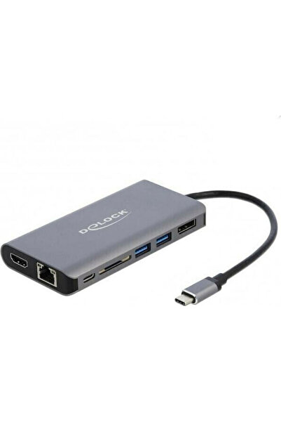 DELOCK Σταθμός σύνδεσης USB-C με HDMI, DisplayPort, 4K, Power Delivery, Ether...