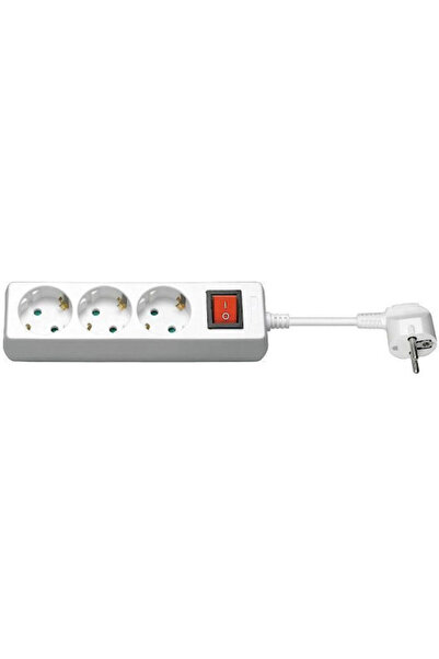 MicroConnect Πολύπριζο 3 Θέσεων με Διακόπτη και Καλώδιο 5μ Κωδικός: GRU0035WS