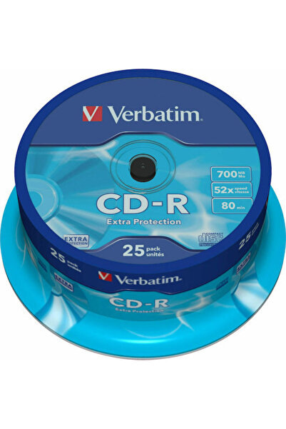 Verbatim Εγγράψιμο CD-R 52x 700MB Κουτί 25 τεμαχίων (Cake Box) Κωδικός: 43432