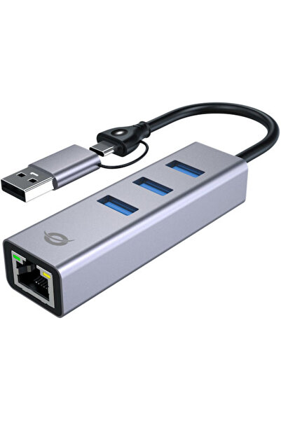 CONCEPTRONIC Διανομέας USB 3 Θυρών με Σύνδεση USB-A Κωδικός Γκρι: ABBY25G