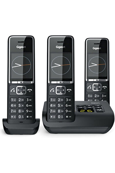 GIGASET Comfort 550A Ασύρματο Τηλέφωνο Τριών Τεμαχίων με Ελληνικό Μενού Μαύρο