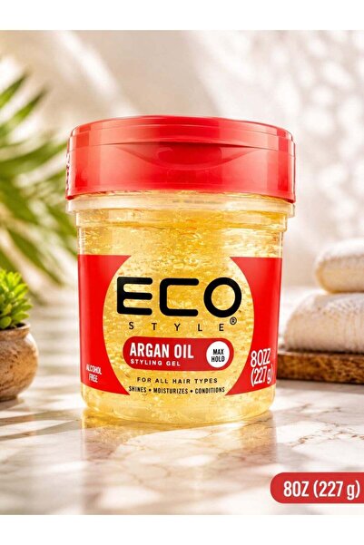 ECO STYLE Moroccan Argan Oil Styling Gel, Max Hold, Alcohol-Free, 227g