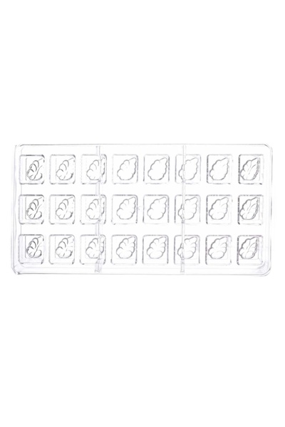 Decoratiuni Dulci Chocolate candy mold | squares with embossed leaves