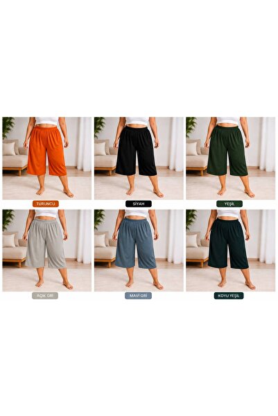 SEWANO 6'Pieces Mixed Color Oversize Cotton Combed Capri Bermuda Shorts Plus ...
