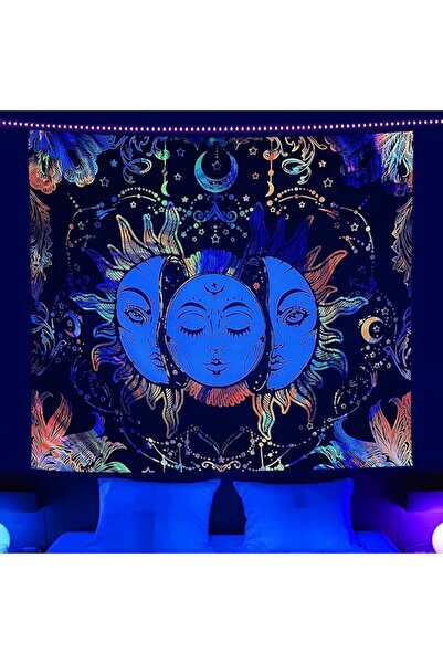 HASTHIP ® UV Luminous Tapestry, UV Reactive Tapestry Glow in The Dark, Sun an...
